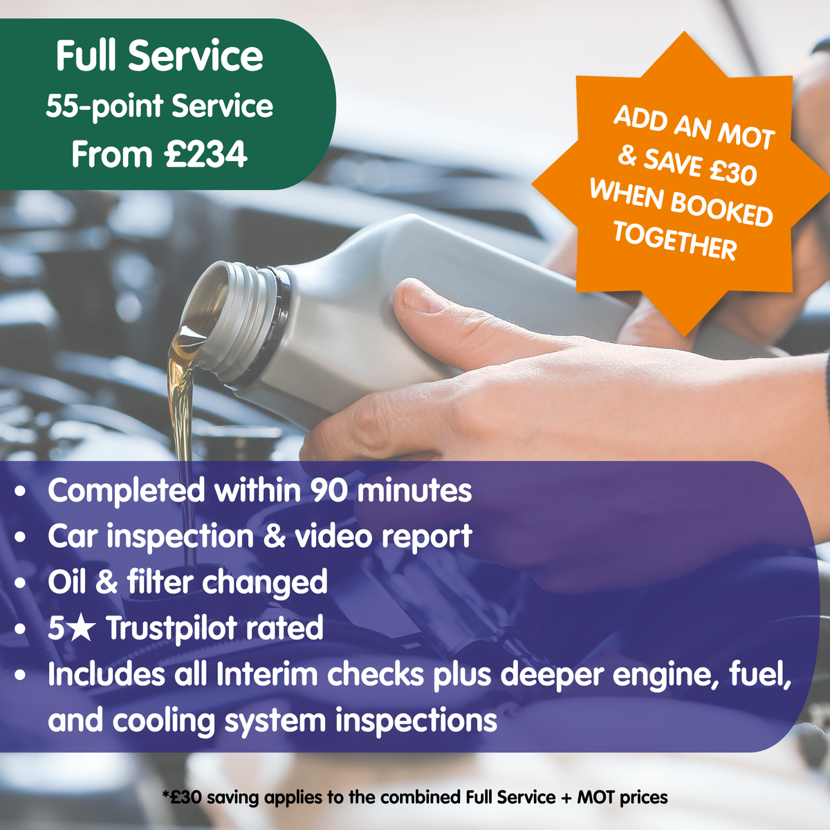 10. Full Service 1801 CC to 2500 CC